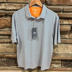 Southern Shirt Augusta Stripe Polo in Azure Multi Performance Stretch UPF
